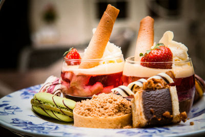 Close-up of dessert in plate