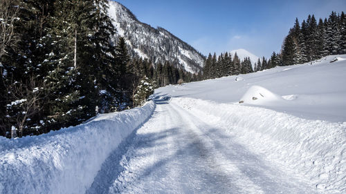 Snow covered mountain against sky