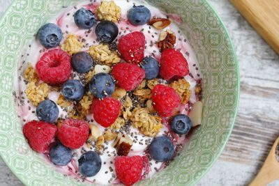 Close-up of fresh fruits in plate