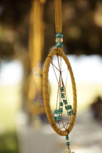 Close-up of chain hanging on boat