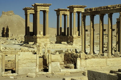 Old ruins of temple against sky