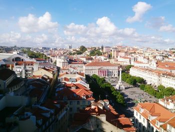 High angle view of cityscape