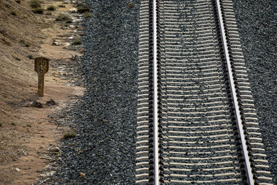 High angle view of railroad tracks