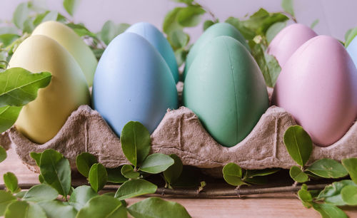 Close-up of easter eggs