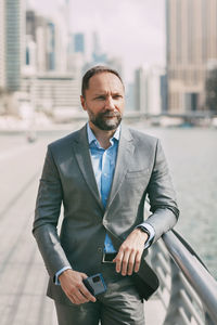 Full length of a man in city