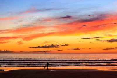 Scenic view of sunset over sea