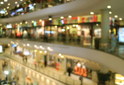 Defocused image of illuminated city at night