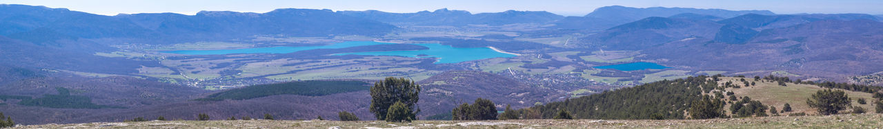 Panoramic view of mountains against sky