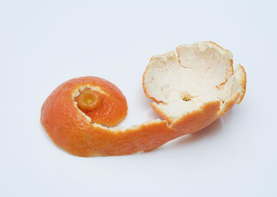 Close-up of cookies against white background