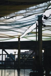 Low angle view of railway bridge