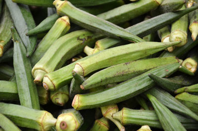 High angle view of vegetables for sale at market