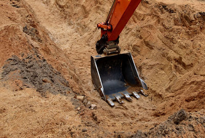 High angle view of construction site