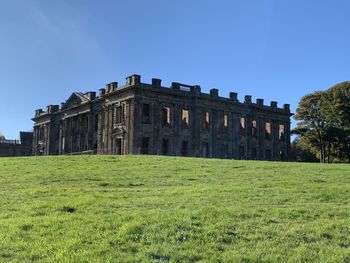 Historic building against clear blue sky