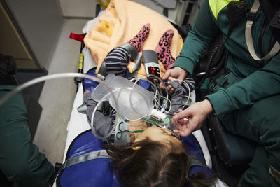 Girl in ambulance