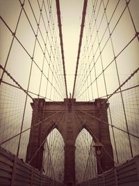 Low angle view of brooklyn bridge