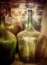 Close-up of bottles