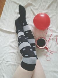 Person standing on tiled floor