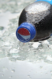 High angle view of drink in water