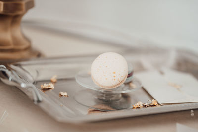 High angle view of coffee on table