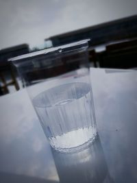 Close-up of water against sky