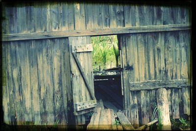 Wooden structure on wooden wall