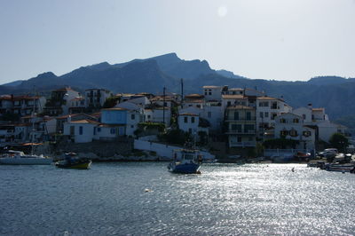 View of village against sky