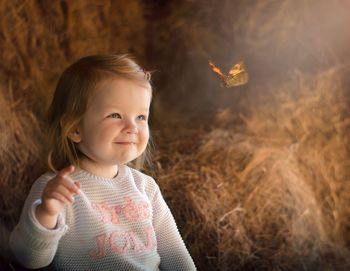 Portrait of cute girl smiling