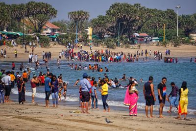 Group of people on beach