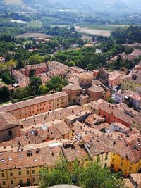 High angle view of townscape