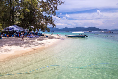 Scenic view of beach against sky