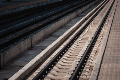 High angle view of railroad tracks