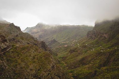 Scenic view of mountains against sky