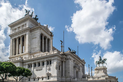 Low angle view of historic building against cloudy sky