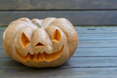 Close-up of pumpkin on table