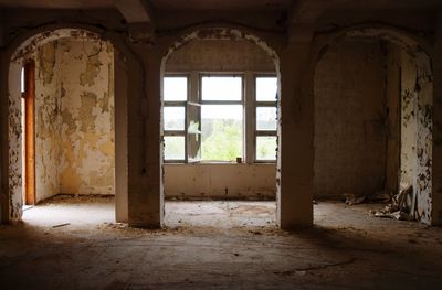 Interior of abandoned building