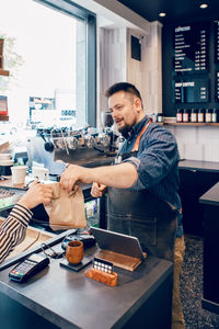 Man working in restaurant