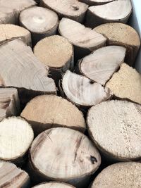 Full frame shot of logs in forest