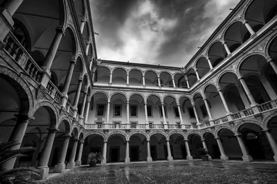 Low angle view of historic building against sky