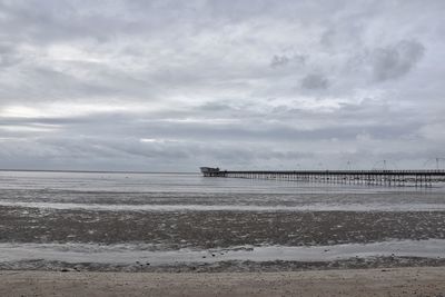 Scenic view of sea against sky during winter