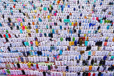 Prayer to almighty. thousands and thousands muslims people are doing their holy prayer during eid.