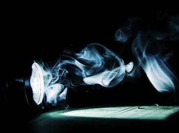 Close-up of leaf in black background