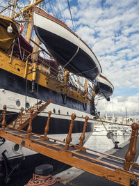 Gangway for boarding the sailing ship