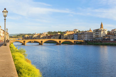 Arch bridge over river