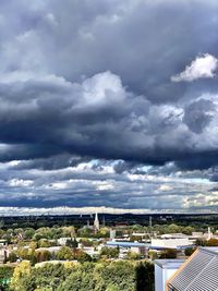 High angle view of townscape against sky