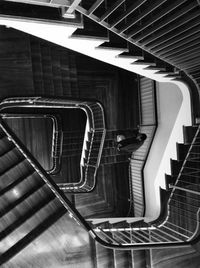 High angle view of escalator in subway station