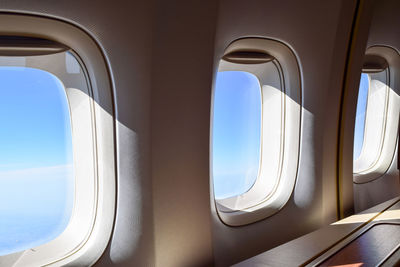 Close-up of airplane window