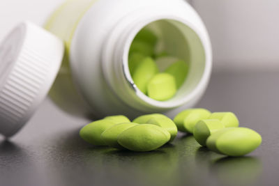 Close-up of green vegetables on table