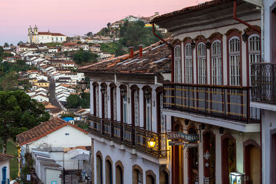 Exterior of buildings in city