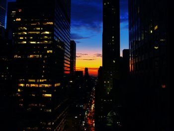 Illuminated city at night