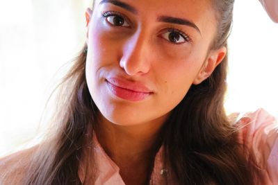 Close-up of portrait of beautiful woman